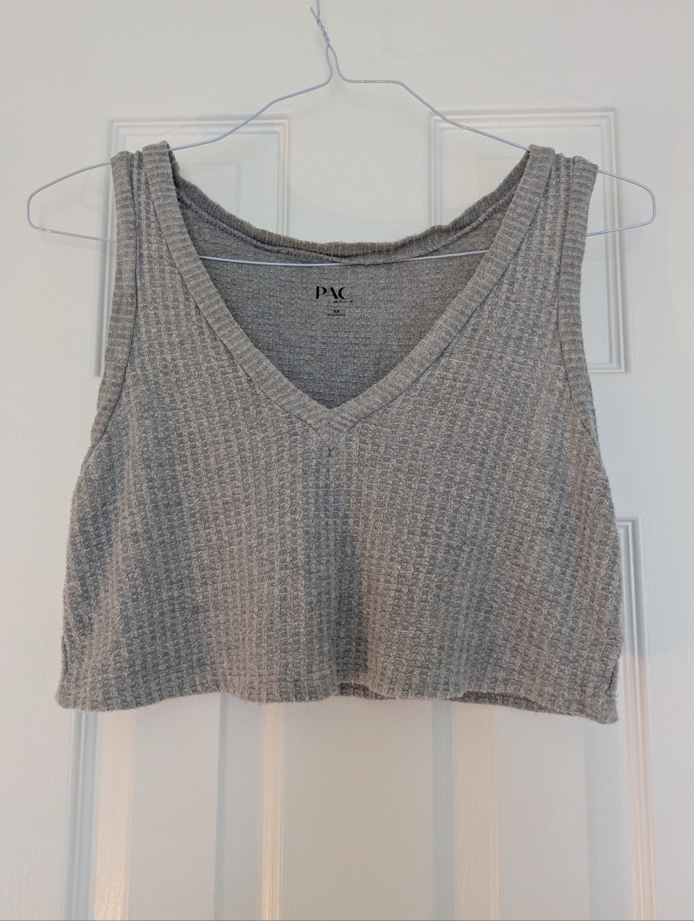 Grey Waffle Crop Tank Sz XS